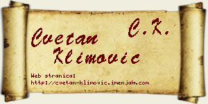 Cvetan Klimović vizit kartica